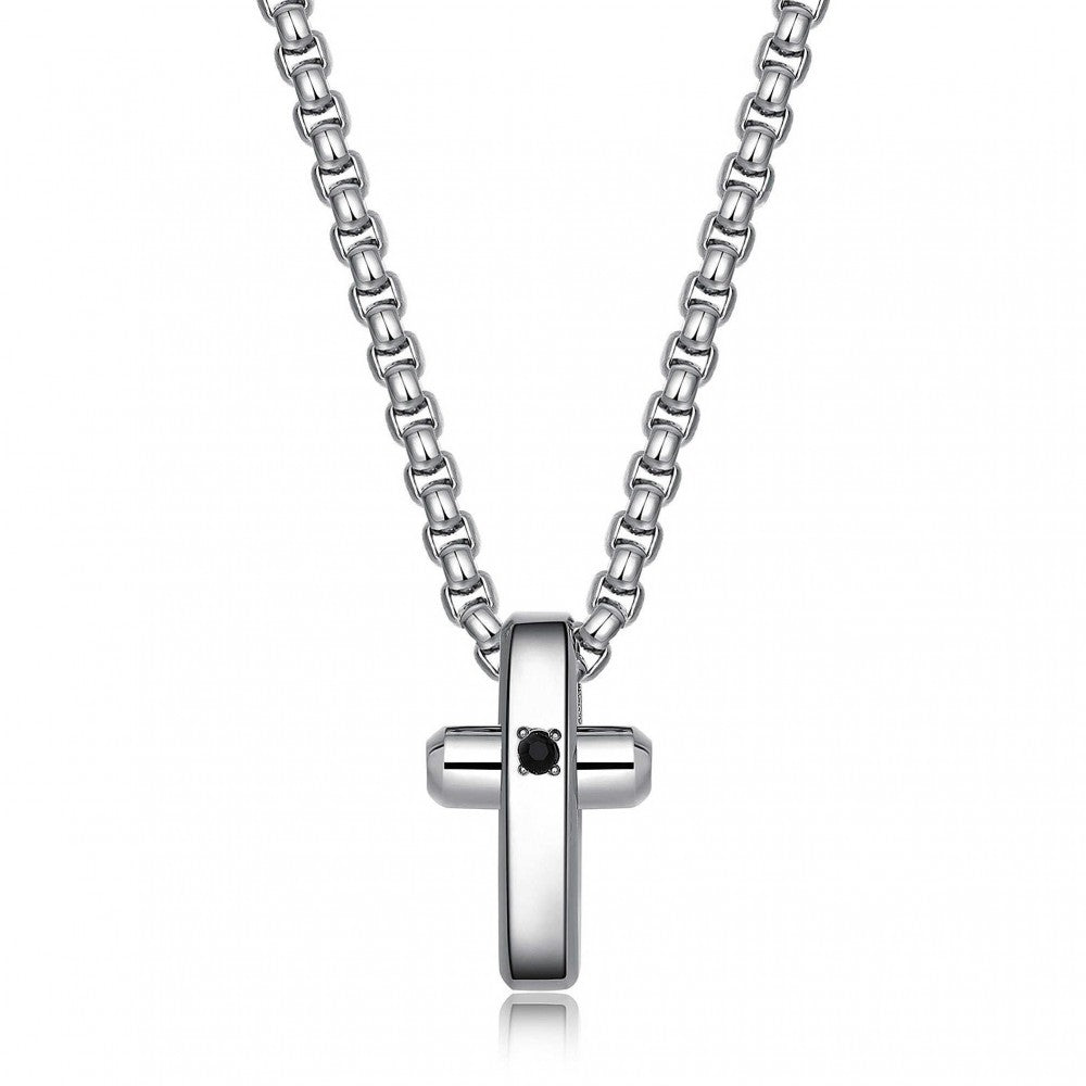 Crux Silver Cross Necklace (Silver) | Brosway Italia | Luby 