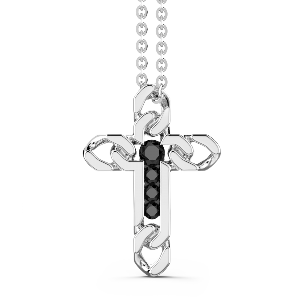 Cross Necklace with Black Spinel | Zancan | Luby 