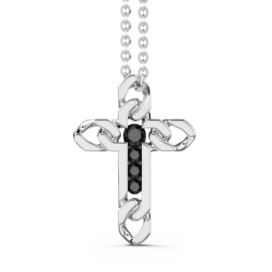 Cross Necklace with Black Spinel | Zancan | Luby 