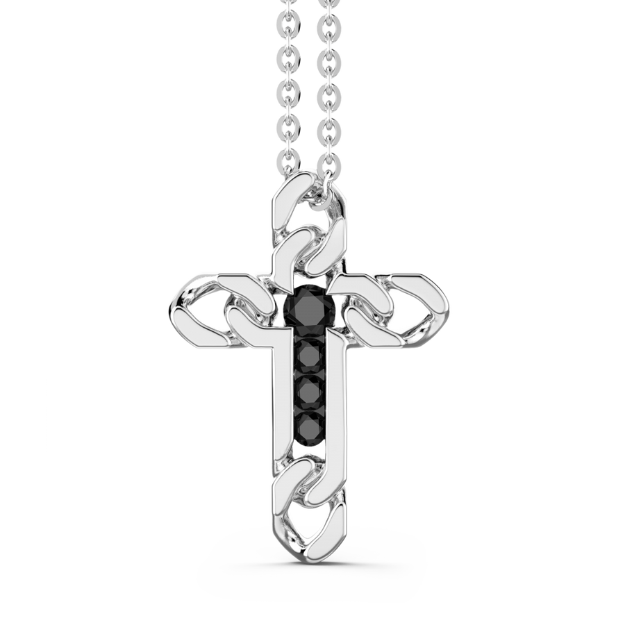 Collar Cruz con Espinela Negra
