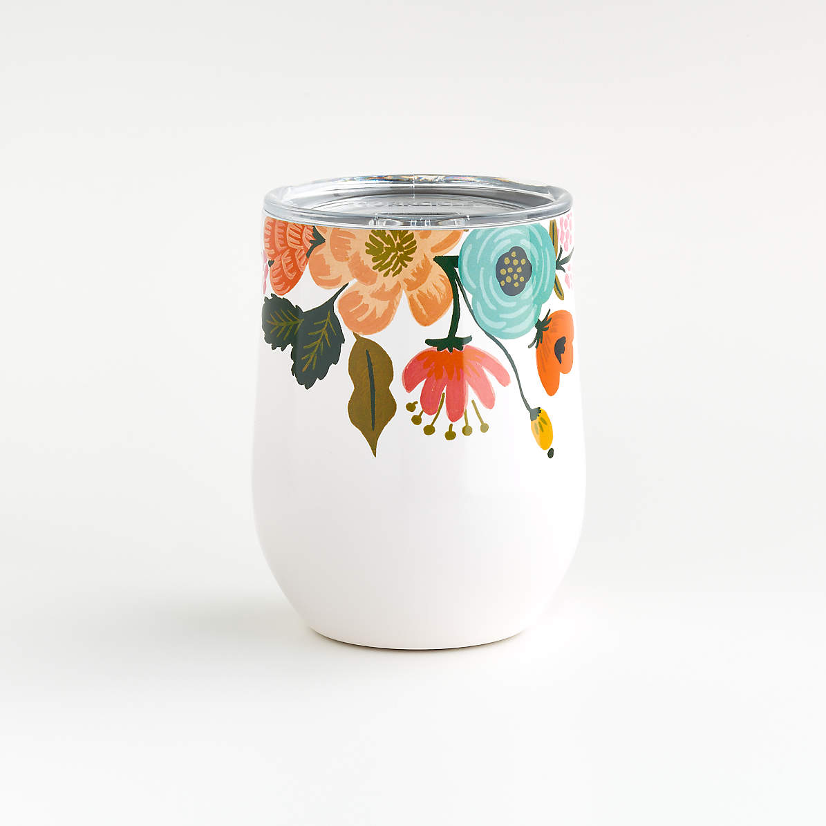 Lively Floral Cream Stemless | Corkcicle | Luby 