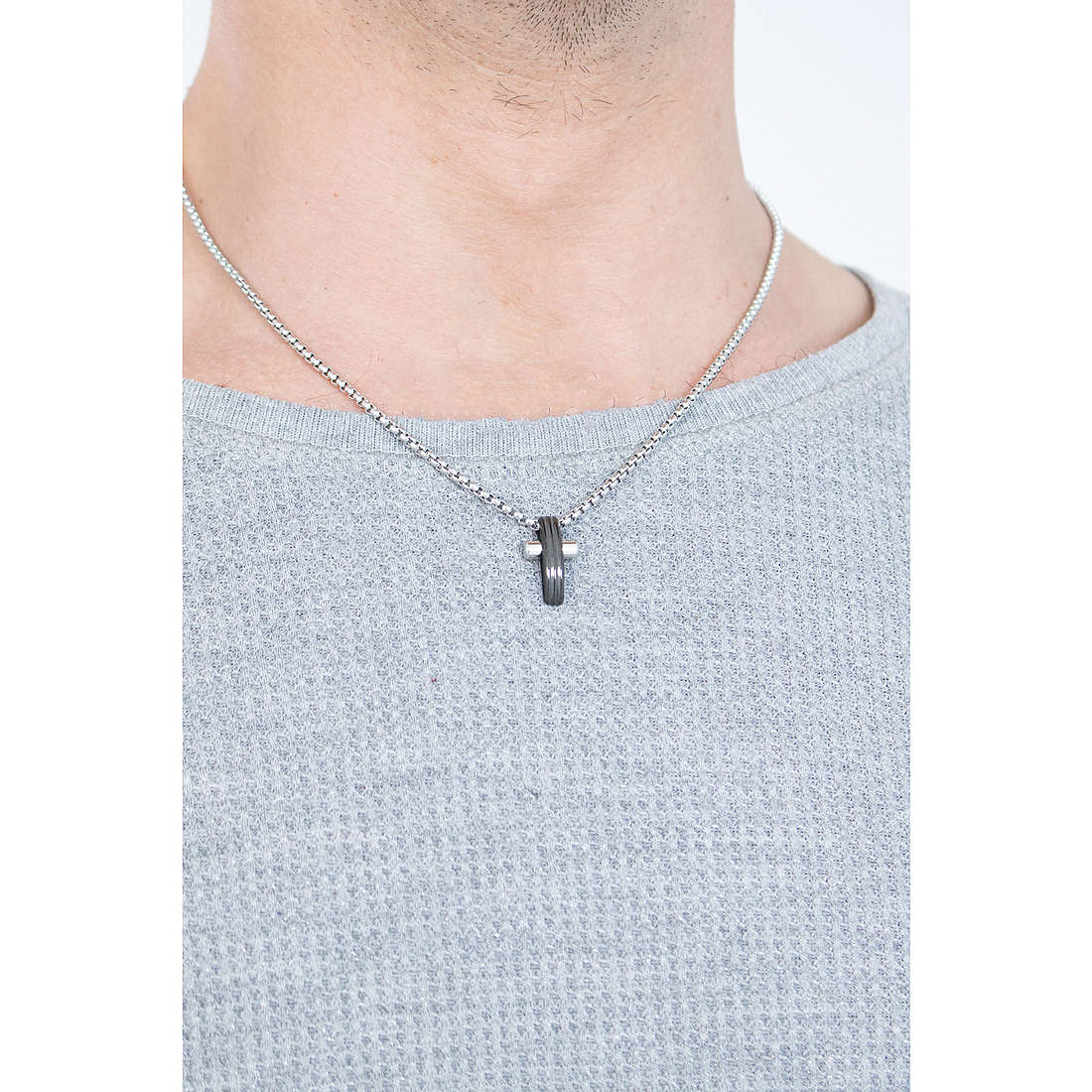 Crux Grey Cross Necklace (Silver) | Brosway Italia | Luby 