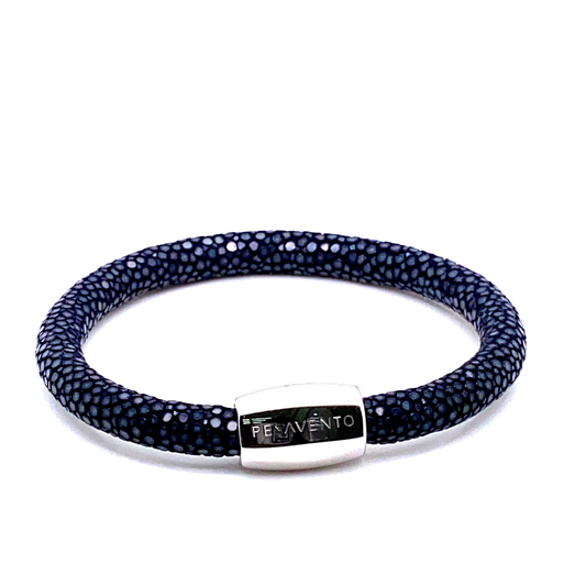 Silver Blue Leather Bracelet | Pesavento | Luby 