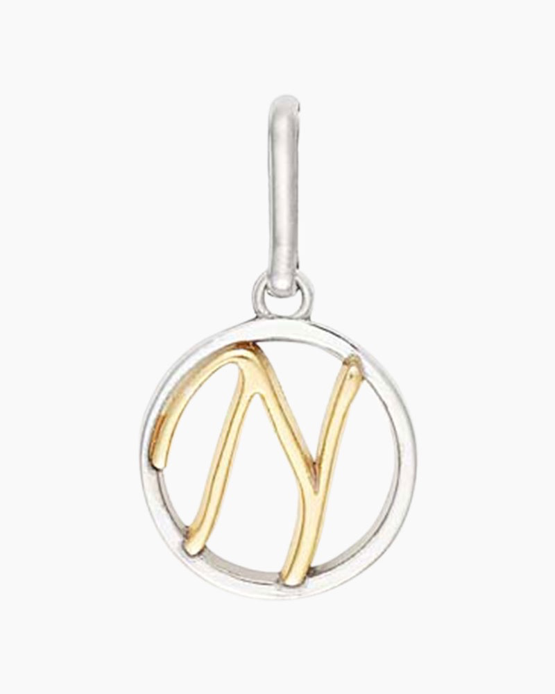 Two-Tone Letter N Charm (Silver/Gold) | Alex and Ani | Luby 