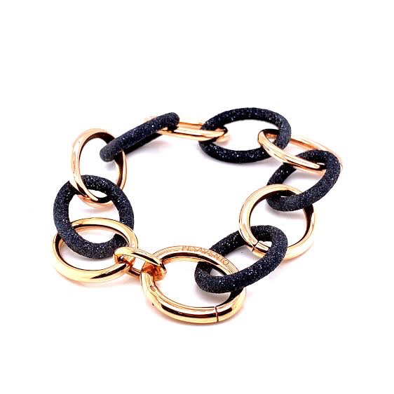 Dust of Dreams Alternating Link Bracelet (Rose-Gold;Black) | Pesavento | Luby 