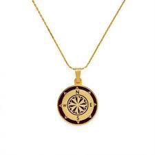 Cabernet Compass Pendant Necklace (Gold/Black) | Alex and Ani | Luby 