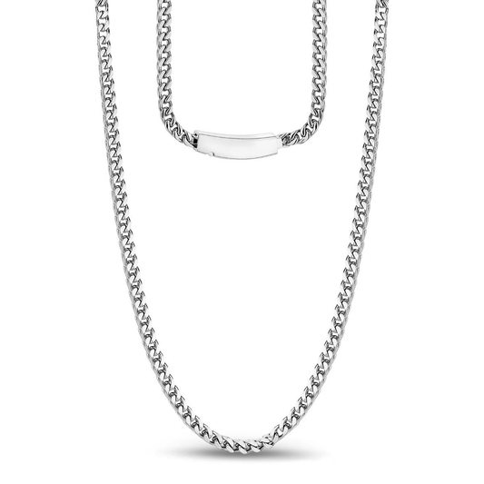 Stainless Steel Franco Link Necklace | ARZ Steel | Luby 