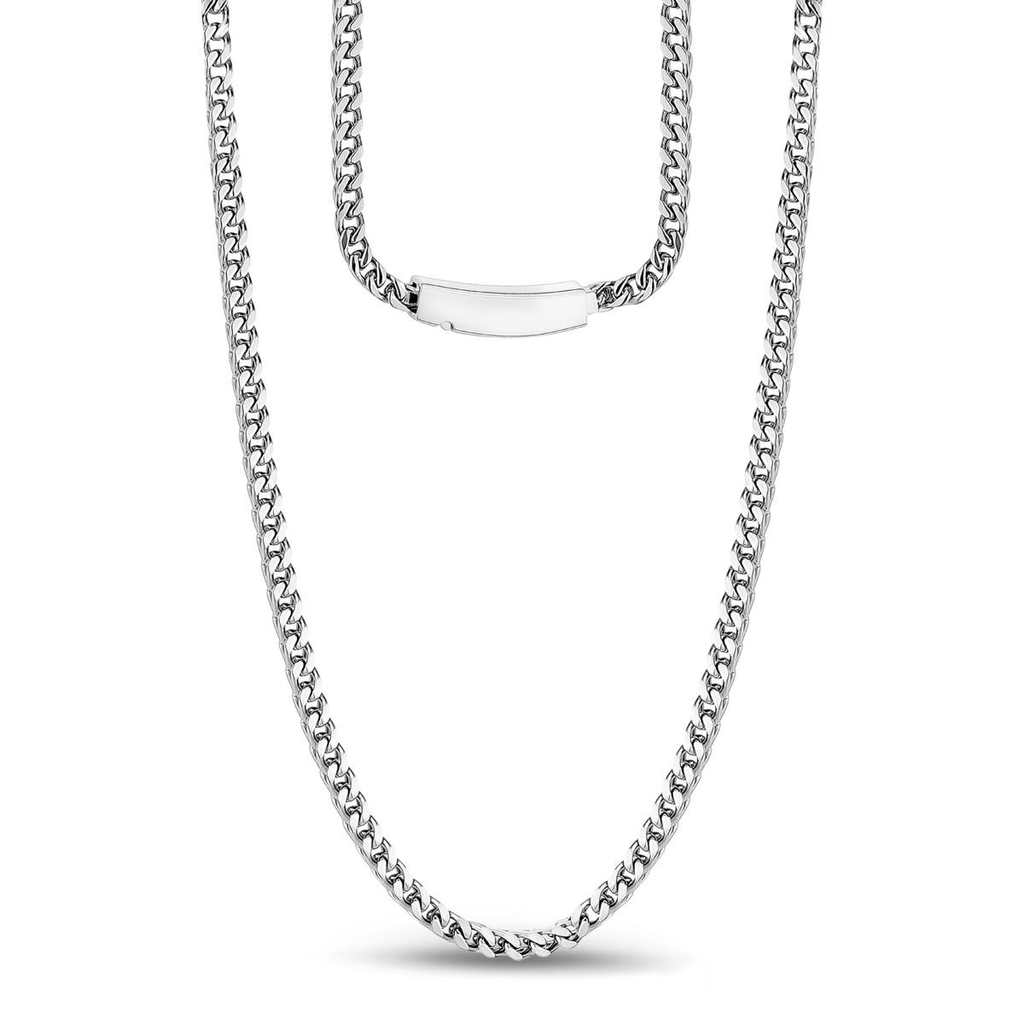 Stainless Steel Franco Link Necklace | ARZ Steel | Luby 