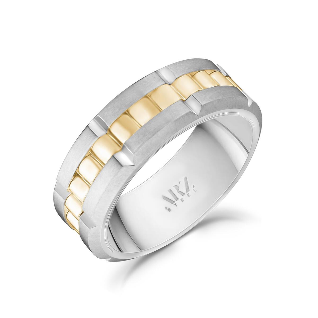 Matte & Shiny Spinner Ring | ARZ Steel | Luby 