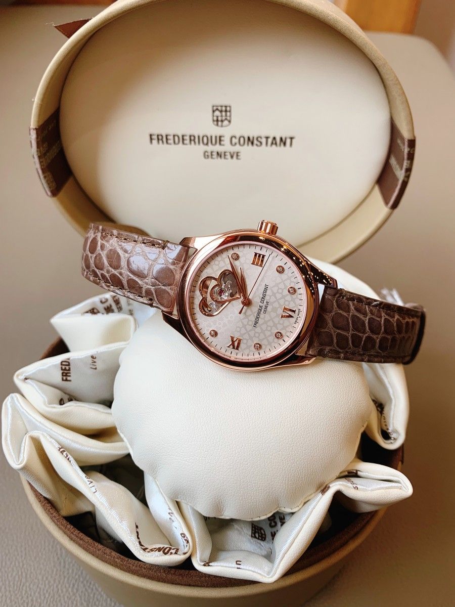 Ladies Automatic Double Heartbeat (Rose-Gold/Brown) | Frederique Constant | Luby 