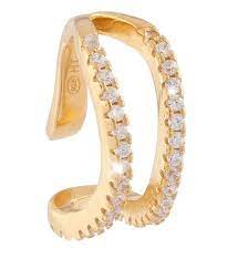 Atenea Gold Ear Ring with Cz | Rebecca | Luby 