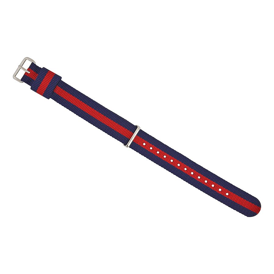 Classic Oxford Watch Strap (Navy Blue/Red/Silver) | Daniel Wellington | Luby 