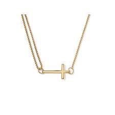 Cross Pull Chain Necklace (14kt Gold) | Alex and Ani | Luby 