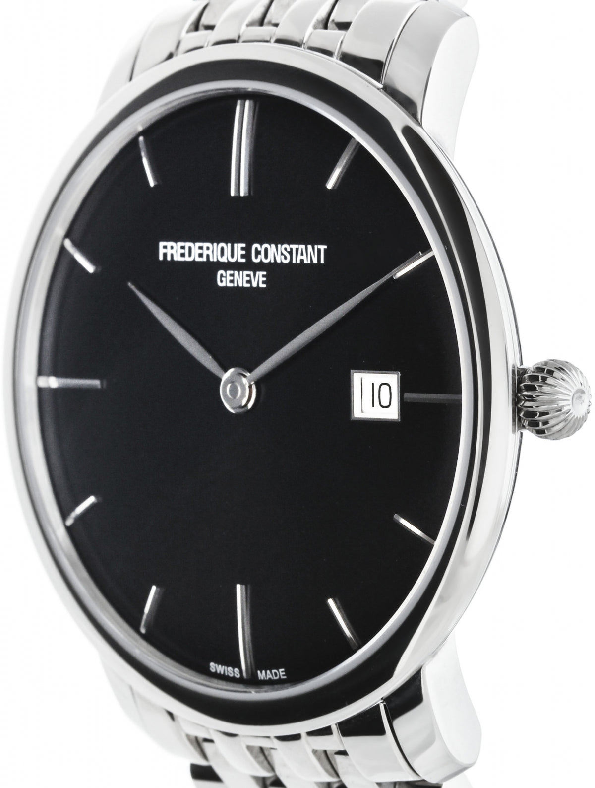 Slimline Automatic Midsize Date (Silver-Black) | Frederique Constant | Luby 