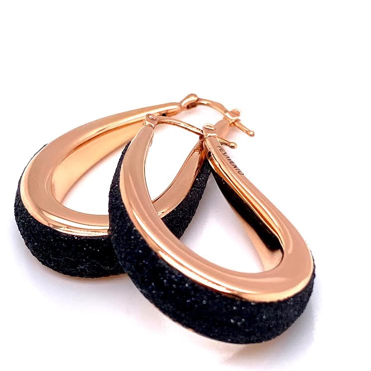 Earring Rose , Black Dust | Pesavento | Luby 