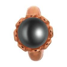 Black Pearl Flower Charm (Rose-Gold/Black)