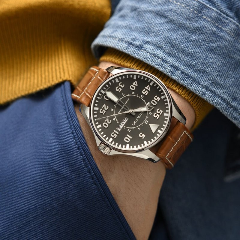 Khaki Automatic Pilot (Grey/Brown) | Hamilton | Luby 