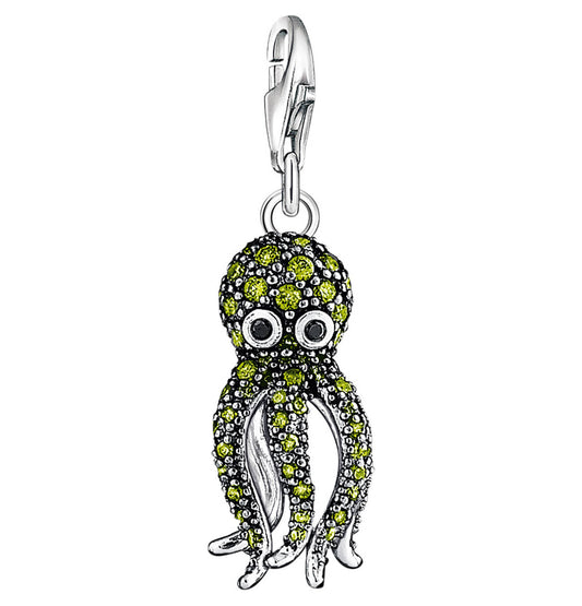 Octopus Charm (Silver/Green) | Thomas Sabo | Luby 