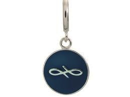 Encanto de moneda sin fin azul marino (plata/azul marino)