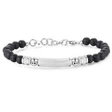 Exodus Black Onyx Stones Bracelet (Silver-Black) | Brosway Italia | Luby 