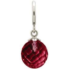 Granate Love Drop Charm (Plata/Rojo)