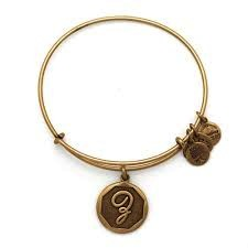 Letter Z Charm Bangle Bracelet (Gold) | Alex and Ani | Luby 
