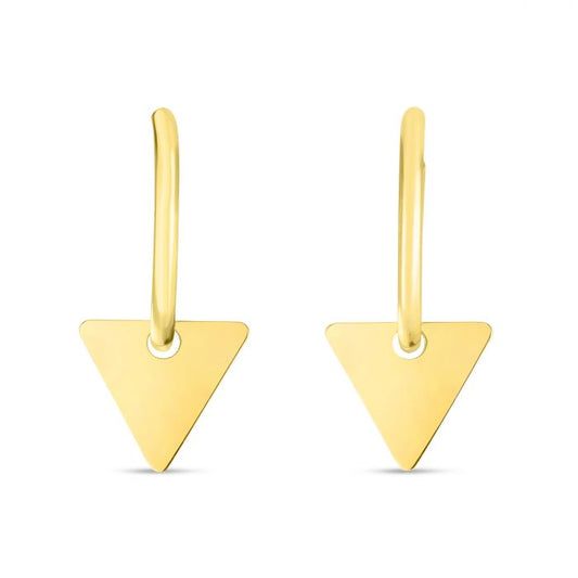 14K Dangle Triangle Huggie Earring | Luby Gold Collection | Luby 