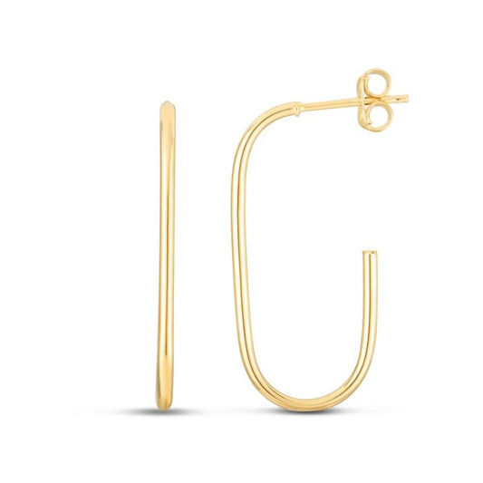 14K Gold Polished Paperclip Inspired J Hoop | Luby Gold Collection | Luby 