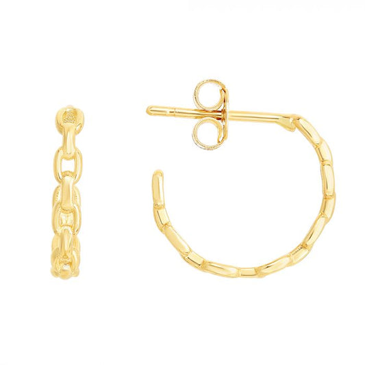 14K Yellow Gold Oval Links C Hoops | Luby Gold Collection | Luby 