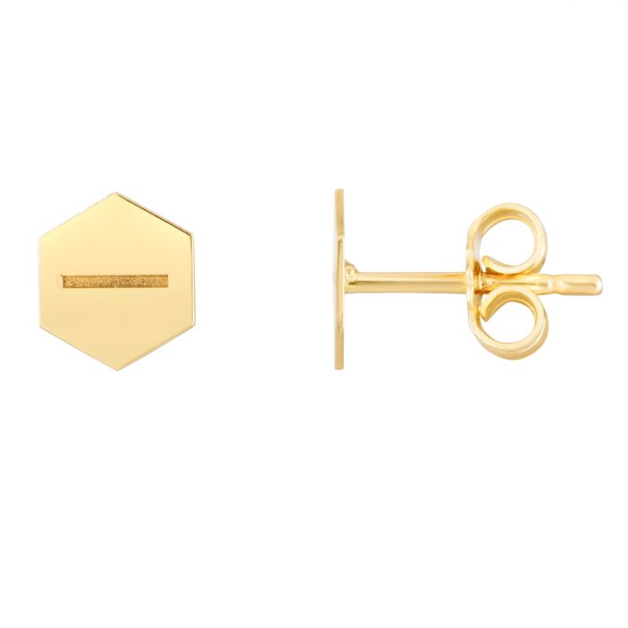 14K Hexagon Screw Studs | Luby Gold Collection | Luby 