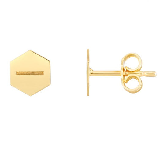 14K Hexagon Screw Studs | Luby Gold Collection | Luby 