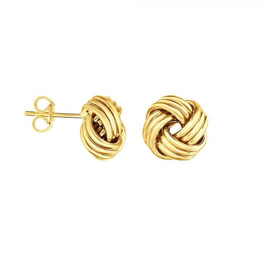 14K Gold Medium Multi-Row Love Knot Stud Earring | Luby Gold Collection | Luby 