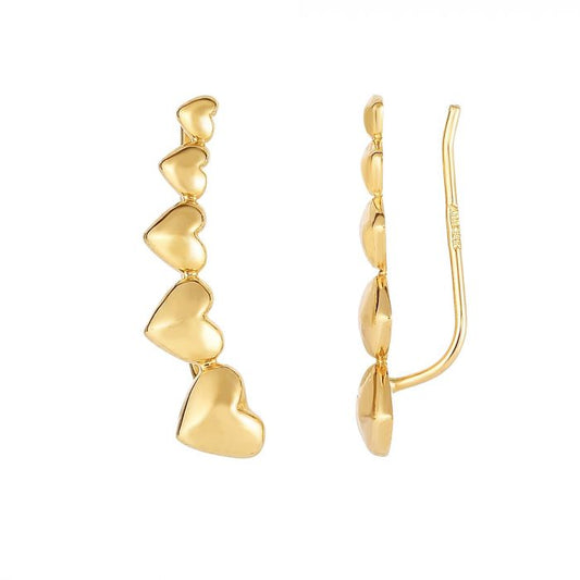 14K Gold Heart Ear Climber | Luby Gold Collection | Luby 