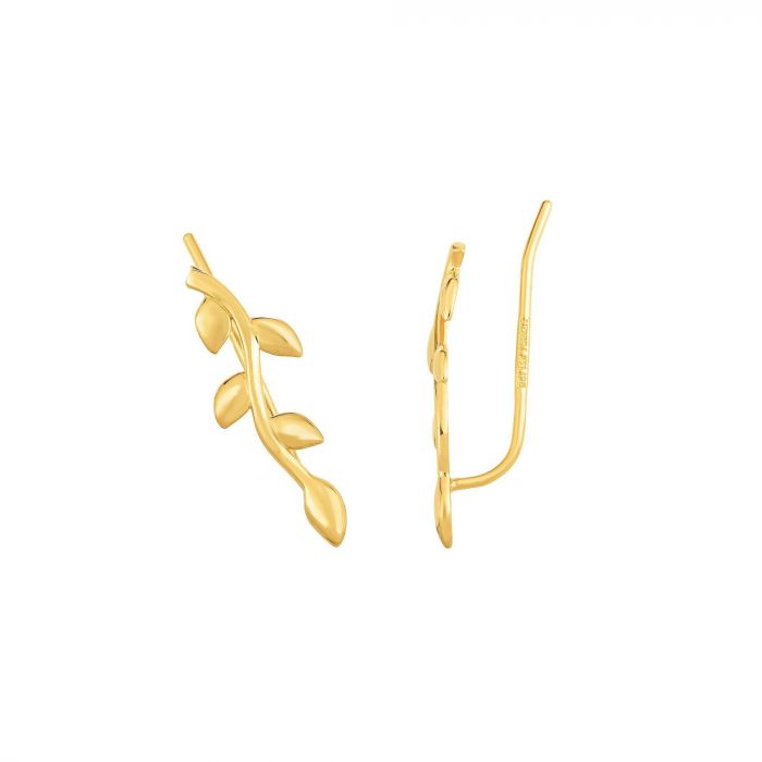 14K Gold Leaf Ear Climber | Luby Gold Collection | Luby 