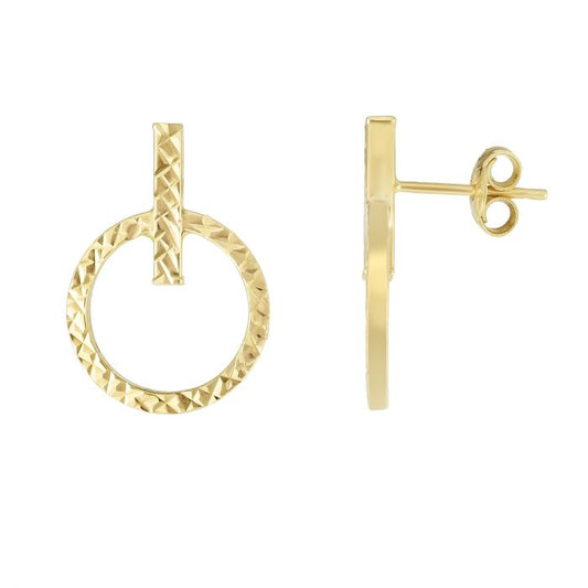 14K Gold Diamond Cut Earring | Luby Gold Collection | Luby 