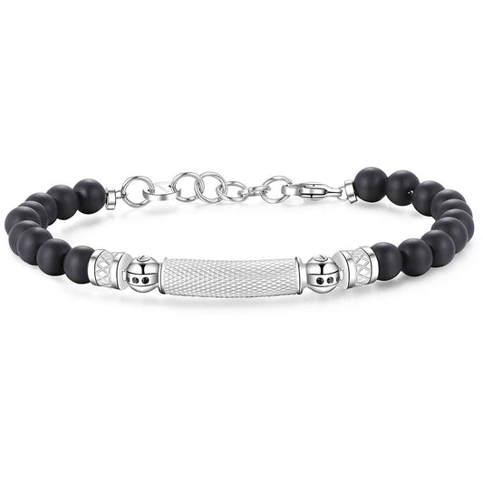 Exodus Black Onyx Stones Bracelet (Silver-Black) | Brosway Italia | Luby 