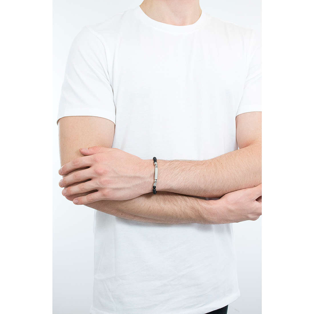 Exodus Black Onyx Stones Bracelet (Silver-Black) | Brosway Italia | Luby 