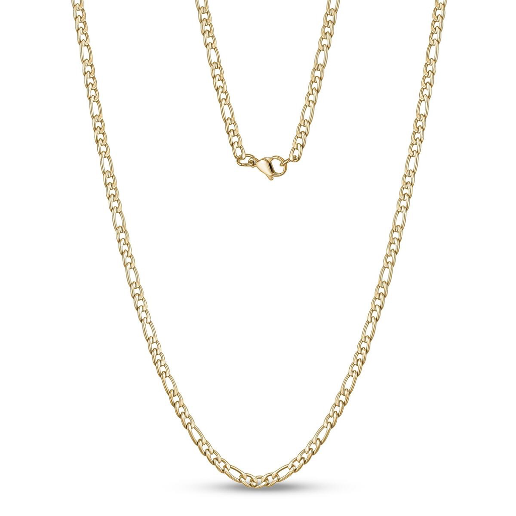 Stainless-Steel Figaro Link Necklace | ARZ Steel | Luby 
