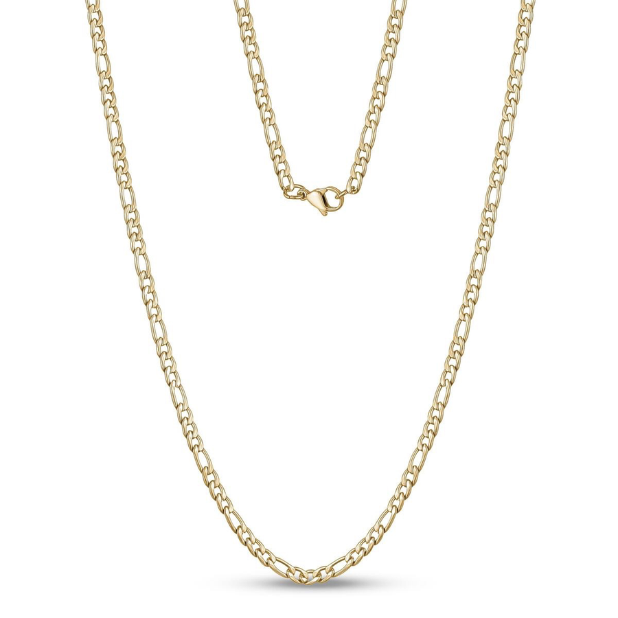 Stainless-Steel Figaro Link Necklace