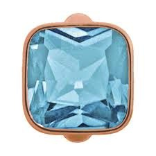 Big Sky Blue Cube Charm (Rose-Gold/Sky Blue) | Endless Jewelry | Luby 