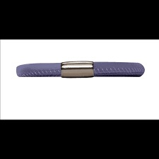 Pulsera de cuero de una vuelta de salvia morada (plata/morada)