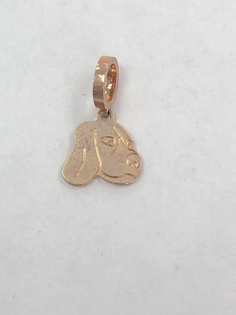 BRONZE PENDANT  ROSE DOG FACE | Rebecca | Luby 