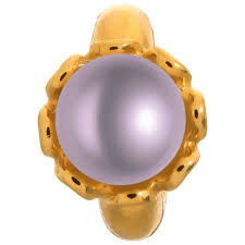 Dije de flor de perla morada (dorado/morado)