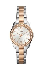Ladies Scarlette Mini Watch (Silver/Rose-Gold) | Fossil | Luby 