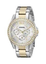 Ladies Riley Multifunction Watch (Silver/Gold) | Fossil | Luby 