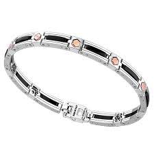 Silver and Ceramic with Rose-Gold Screws Bracelet | Zancan | Luby 