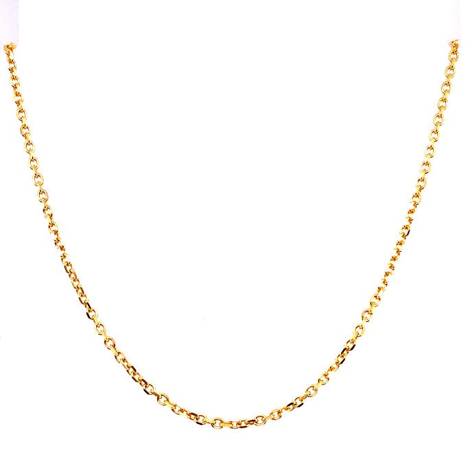 14K Rolo Link Gold Chain (1mm) | Luby Gold Collection | Luby 