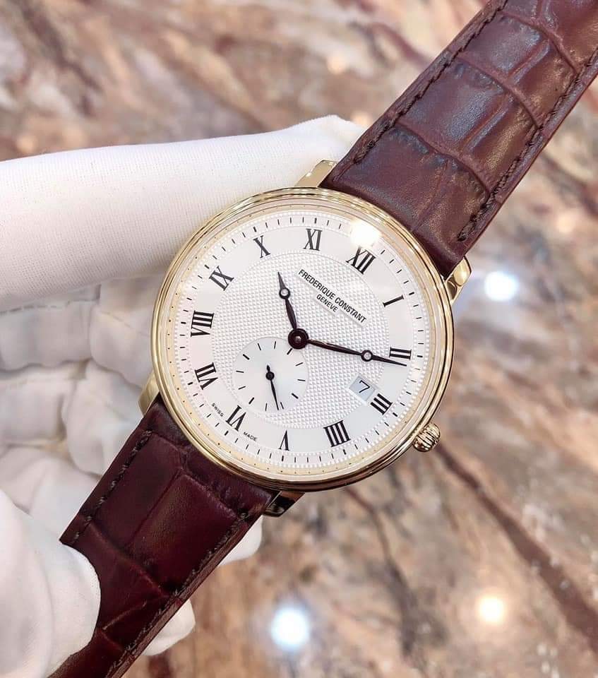 Slimline Gents Small Seconds (White-Gold) | Frederique Constant | Luby 