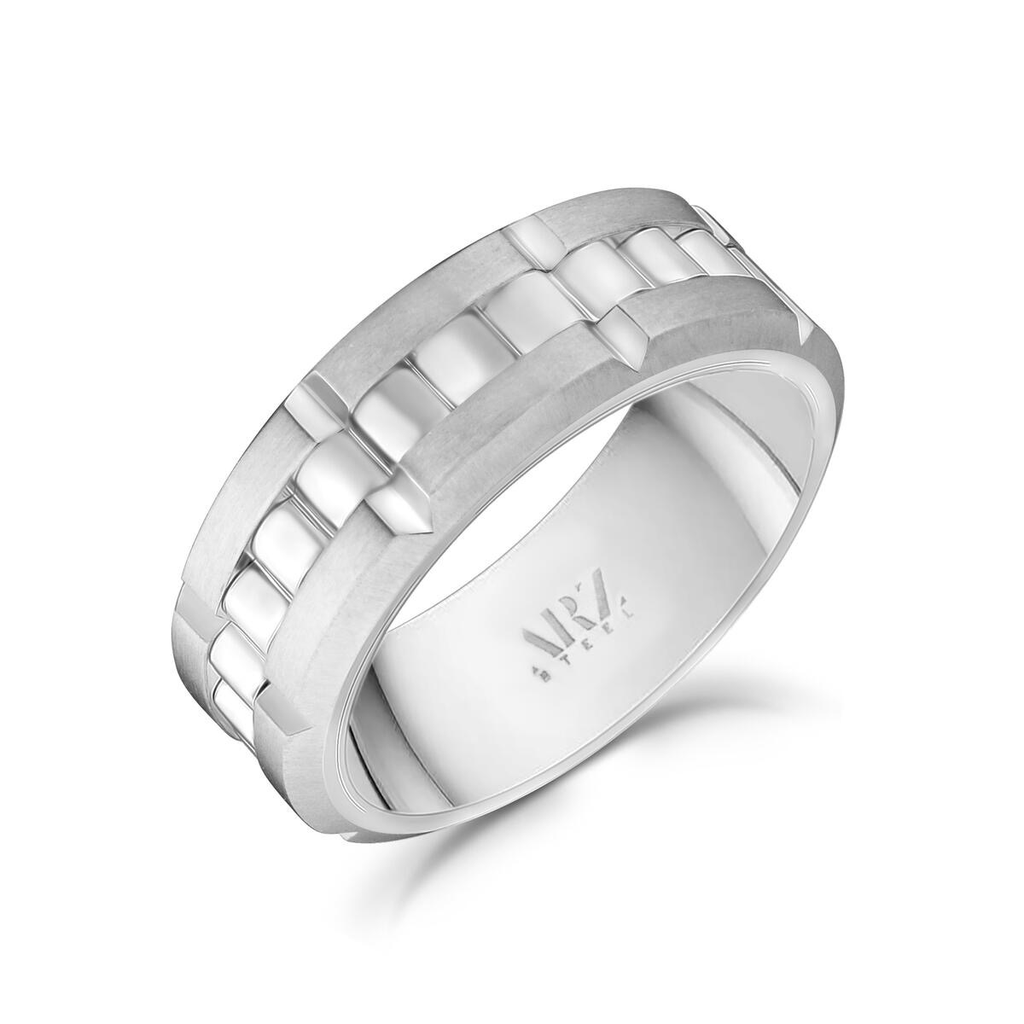 Matte & Shiny Spinner Ring | ARZ Steel | Luby 