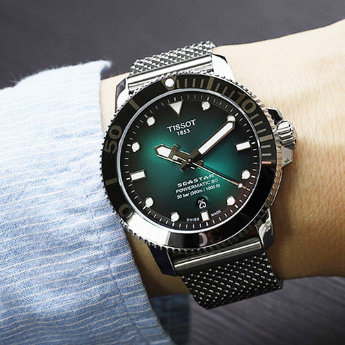 Seastar 1000 Powermatic 80 (Silver/Green) | Tissot | Luby 